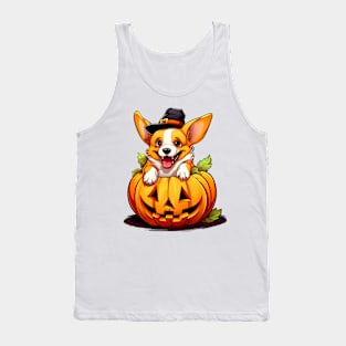 Pembroke Welsh Corgi Dog inside Pumpkin #2 Tank Top